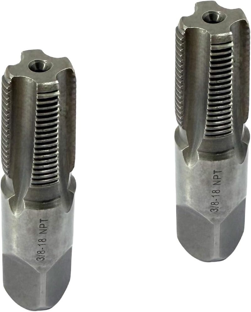 Smsucfuda 2 Pcs 3/8 NPT Pipe Taps,Carbon Steel Hand Threading Tap for Plumbing Projects,Auto Repairs and Other Various DIY Thread Cutting Tools Small Poject - Image 3